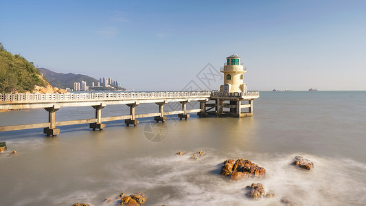 汕头地标南澳岛钱澳湾灯塔背景