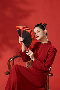 中国风国潮创意青年女性形象图片