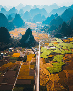 柳州成团镇稻田风光背景图片