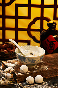 元宵节传统芝麻汤圆图片