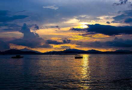 深圳海边夕阳风光背景图片