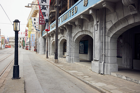 一加店面素材民国风仿古建筑背景