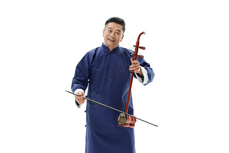 小提琴演出中年男性相声演员拉二胡唱戏背景