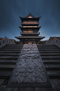 中式建筑古寺古塔背景图片