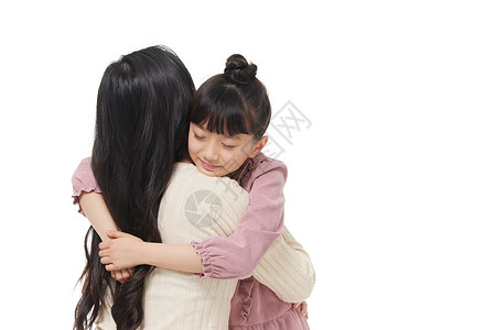 女儿和母亲深情拥抱背景图片