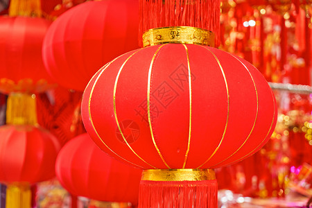 中国风新年红灯笼挂件背景图片