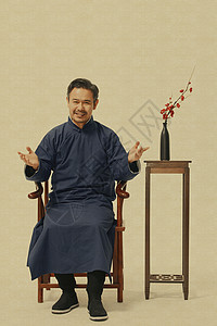 中国风长袍男性形象图片