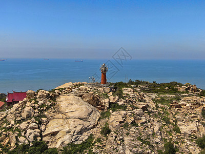 福建湄洲岛5A景区灯塔航拍背景图片