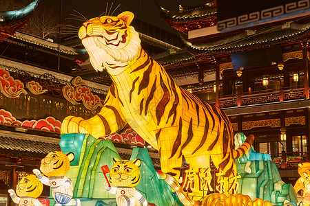 上海城隍庙豫园虎年新春灯会高清图片