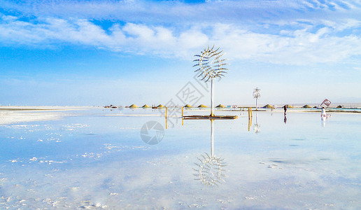 出游流量卡茶卡盐湖风光背景