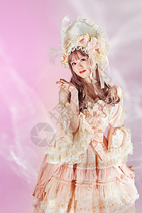 动漫衣服可爱粉色系洛丽塔形象背景