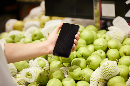 水果合成背景水果摊前展示手机动作背景