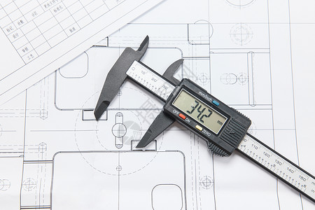 工程设计图纸测量工具背景图片