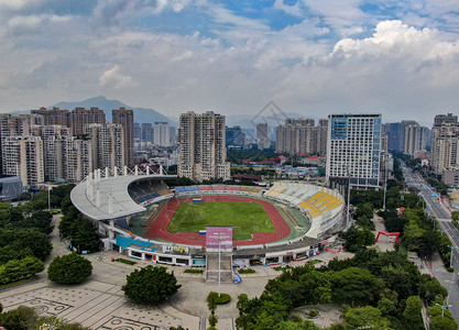 航拍福建泉州体育中心体育馆城市高清图片素材