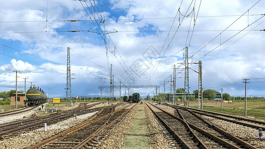 铁路小站站场外景背景图片