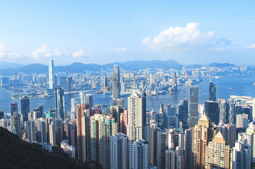 香港维多利亚港高楼图片