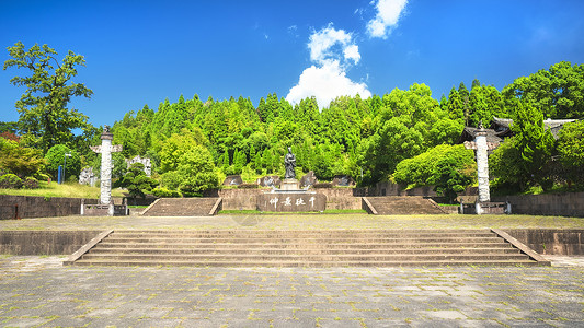 5A风景区刘伯温故居广场雕像背景