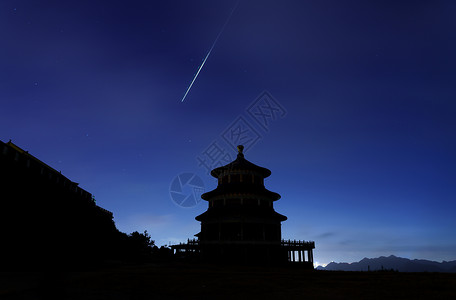 坠落蓝色流星流星划破黑夜背景