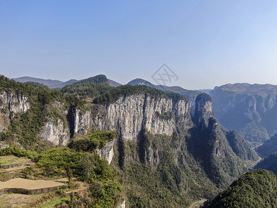 航拍湖南湘西矮寨奇观5A景区德夯大峡谷高清图片