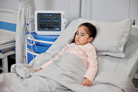 小女孩生病住院背景图片