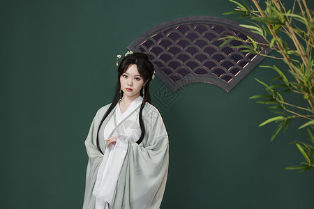 国风传统古装汉服美女写真背景图片