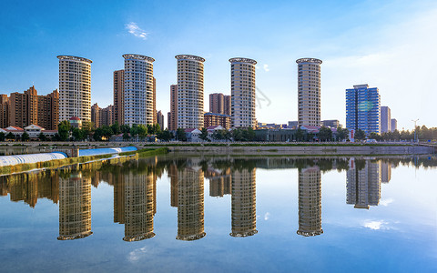 呼和浩特地标建筑呼和浩特现代地标楼群背景