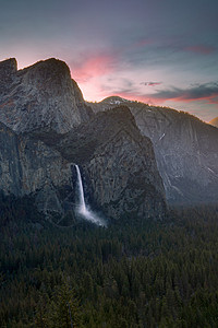 山崖上的瀑布背景图片