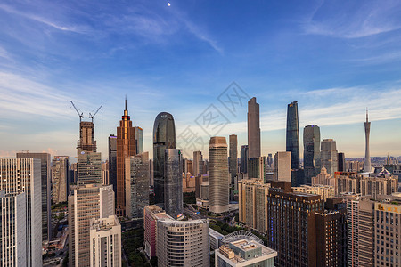 广州城市全景建筑天际线背景图片