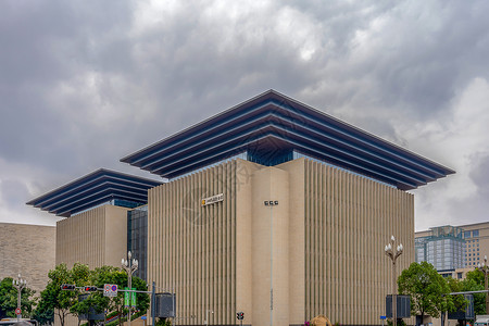 四川成都图书馆城市建筑背景