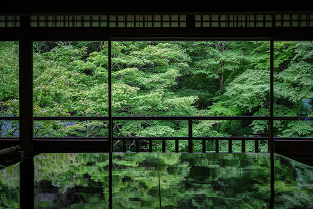 日本京都琉璃光院风景背景