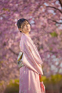 日系清新和服樱花美女写真图片