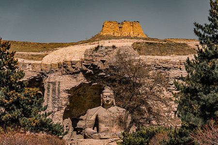 云冈大佛世界文化遗产5A景区山西大同云冈石窟背景