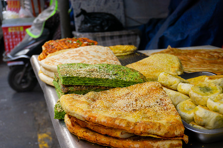 鸡蛋煎饼果子陕西特色美食锅盔背景