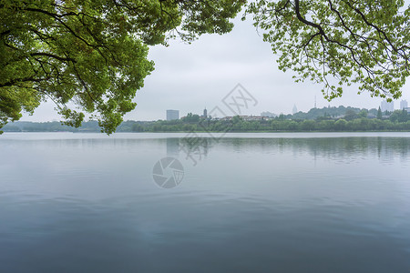 江南雨后玄武湖风光背景图片