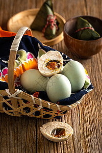 蛋巢高清传统节日端午包粽子咸鸭蛋实拍高清摄影图背景
