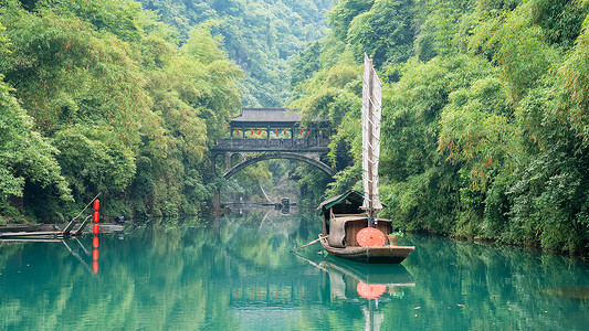 湖北宜昌5A级景区三峡人家风光背景图片