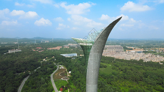 5A景区沈阳植物园百合塔背景