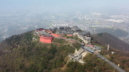 江苏句容茅山九霄万福宫道教古建筑5A景区背景