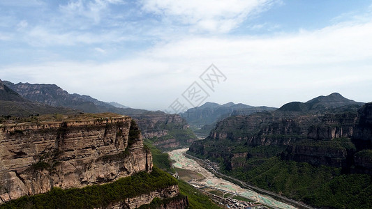 航拍太行山大峡谷风光5A景区背景图片