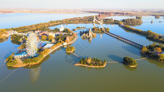 安徽阜阳八里河旅游区5A景区建筑高清图片素材