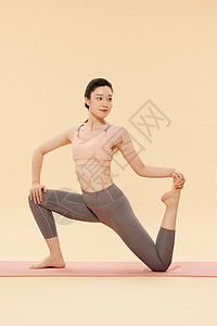 青年女性瑜伽健身运动形象背景图片