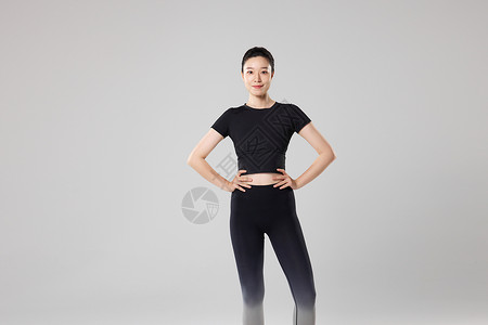 S曲线美女健身运动女性展示优美身材曲线背景