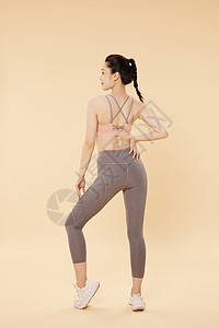背部曲线健身女性展示优美背部身材背景