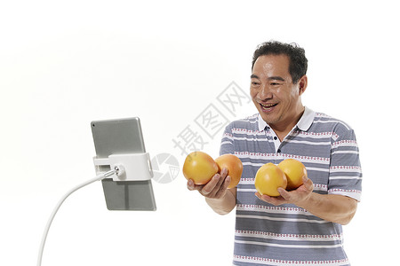 果农直播售卖西柚背景图片