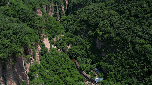  5A景区龙潭大峡谷奇特峡谷地貌航拍背景图片