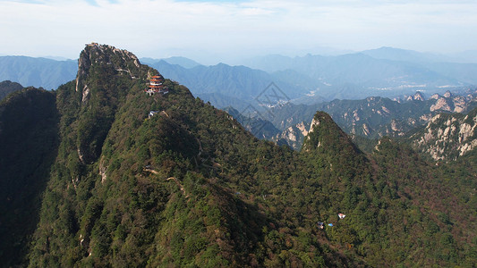 5A南阳白云山风景区白云峰航拍背景