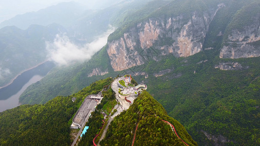 云阳张飞庙重庆市云阳龙缸景区5A景点背景