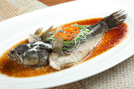 鱼中国美食清蒸笋壳鱼背景