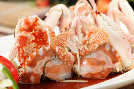 中式美食原只蒸花蟹高清图片