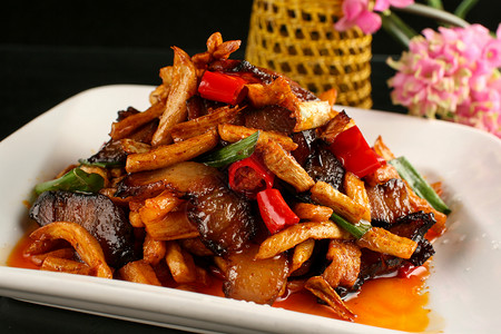 中式美食萝卜干腊肉高清图片